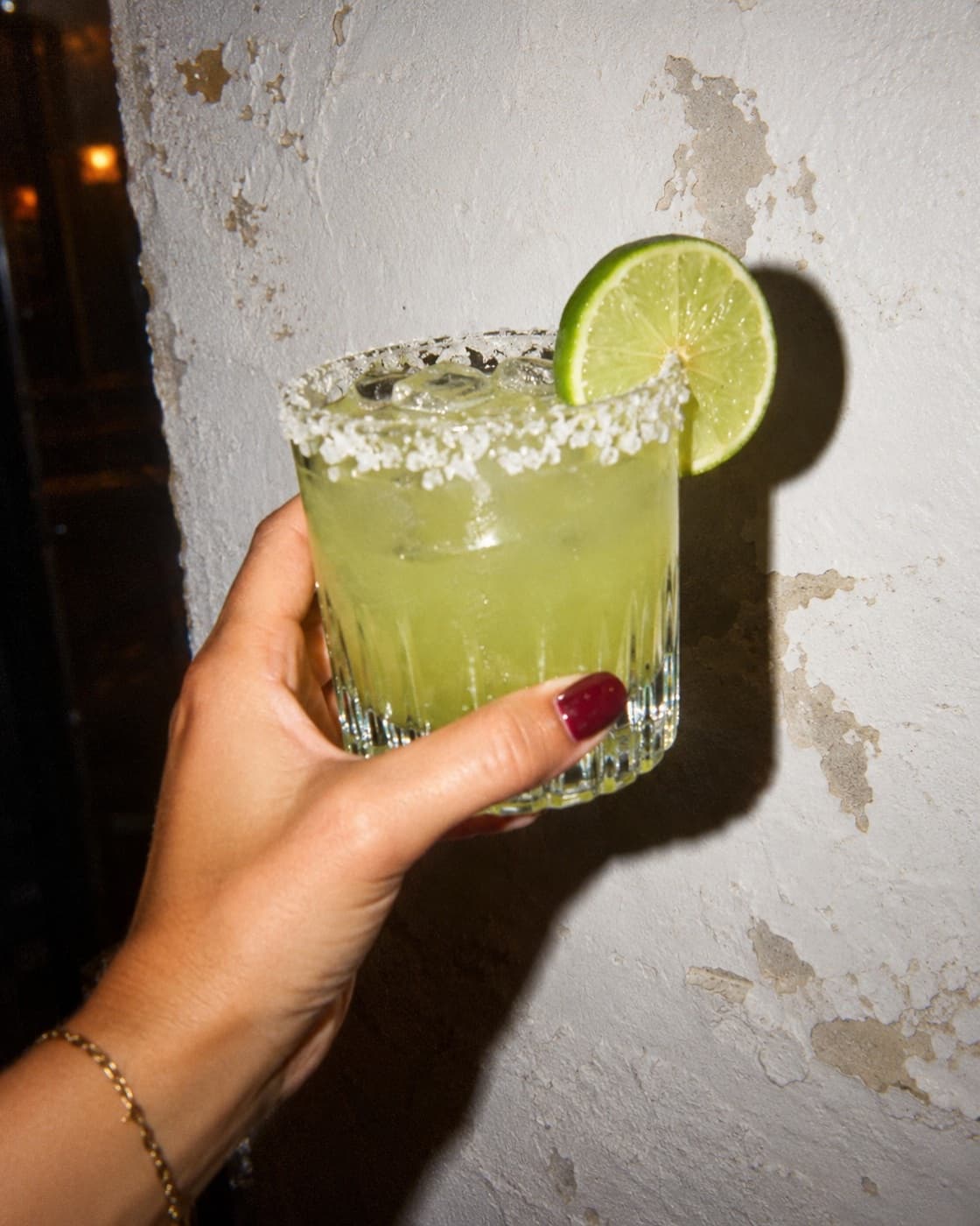 Zero-proof margarita, flash photo